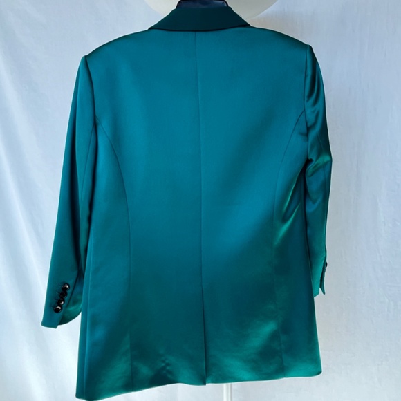 The Kooples (1) deep turquoise satiny blazer, EUC (Small) - Picture 6 of 16